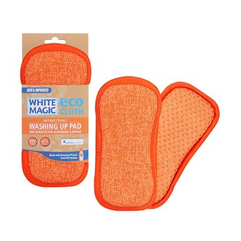 White Magic Double-Sided Dish Washing Up Pad - Tangerine