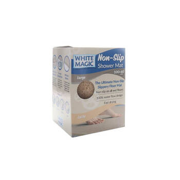 White Magic Shower Floor Mat Non-Slip Large 100x40cm - Latte