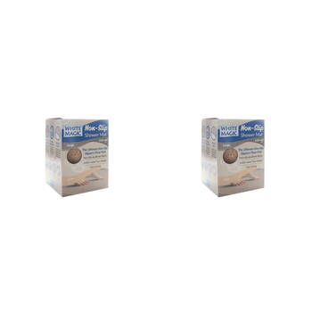 2PK White Magic Shower Floor Mat Non-Slip Large 100x40cm - Latte