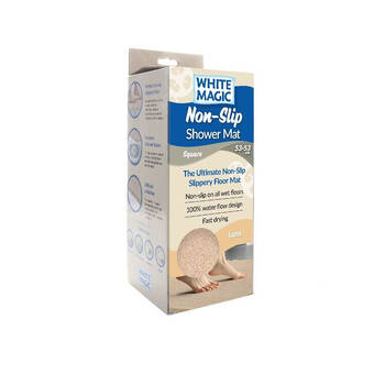 White Magic Non-Slip Shower Mat Square 53x53cm - Latte