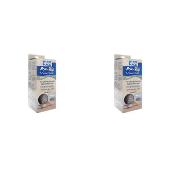 2PK White Magic Non-Slip Shower Mat Square 53x53cm - Platinum