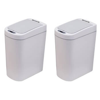 2PK Smart Bin 7L Bathroom Waste Container Motion Sensor Detection 34cm White
