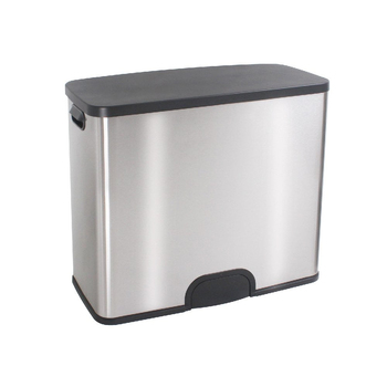 White Magic 46L Smart Bin Duo Toe Tap Rubbish Trash Can - Silver