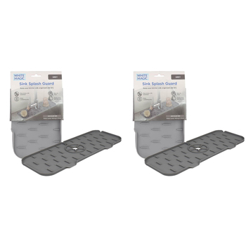 2PK White Magic Home/Kitchen Sink Splash Guard Faucet Mat  - Grey