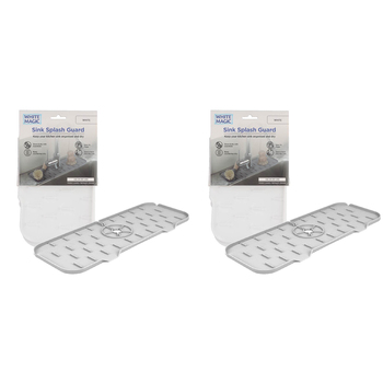 2PK White Magic Home/Kitchen Sink Splash Guard Faucet Mat  - White