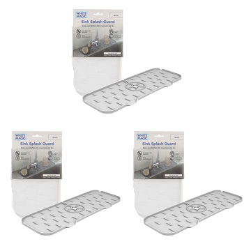3PK White Magic Home/Kitchen Sink Splash Guard Faucet Mat  - White