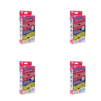 4x 2pc White Magic Scrubtastic Scrub & Wipe Sponge Duo