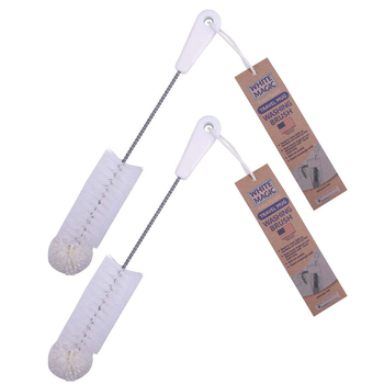 2x White Magic 37cm Foam Tipped Washing Brush For Travel Mug - White