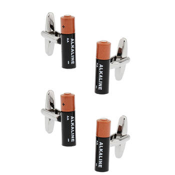 4pc SD Man AA Battery Cufflinks - Silver/Multi