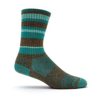 Wrightsock Adventure Crew Brown/Teal Socks M AU 4-7.5 Mens/6.5-9 Womens