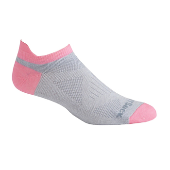 Wrightsock Coolmesh II Tab Lt Grey/Neon Pink Womens Socks S AU 4-6