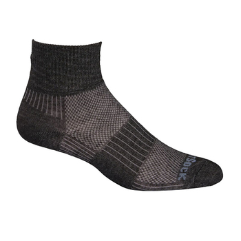 Wrightsock Coolmesh II Quarter Black Marl Unisex Socks XL AU 12+ Mens