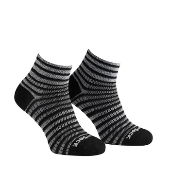 Wrightsock Coolmesh II Stripe BLK/WHT Socks M AU 4-7.5 Mens/6.5-9 Womens