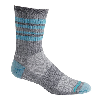 Wrightsock Escape Crew TURQ Stripes Socks L AU 8-11.5 Mens/9.5-11 Womens