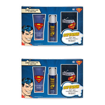 2PK Warner Bros Superman Body Care and Sock Set 200ml Cedarwood & Lime