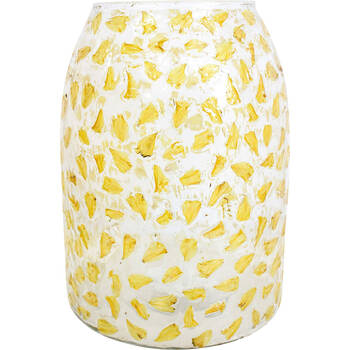 LVD Glass Organic Vase Buttercup Petal 15x20cm - Yellow