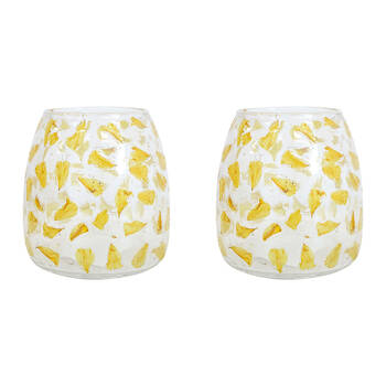 2PK LVD Glass Tealight Holder/Bud Vase Home Decor 10cm Buttercup Petal