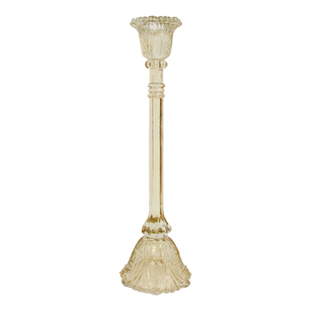 LVD Glass 36cm Extra Large Belle Taper Stick Candle Holder - Champagne