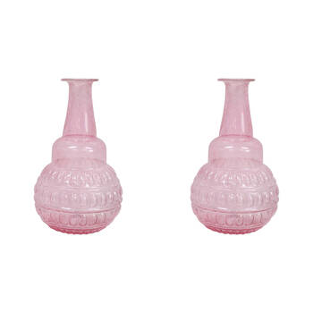 2PK LVD Bud Vase Bubble Glass Home/Lounge Decor Large Pink Gin