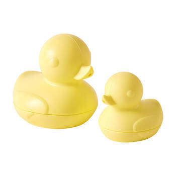 2pc Jiggle & Giggle Bubble Ducks Baby Bathtime Toys BPA Free Yellow