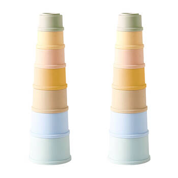 2PK Jiggle & Giggle Stacking Cup Baby/Toddler Bathtime Toy Set BPA Free