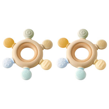 2PK Jiggle & Giggle Silicone Sensory Baby Teether Teething Toy Kai