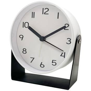 Wicked Sista Hayden Alarm Clock Silent Movement Built-In Light - White/Black