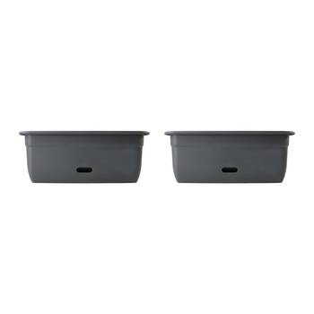 2PK Homeleisure WaterSaver Rectangle Pot Planter 45cm Charc Home Garden 