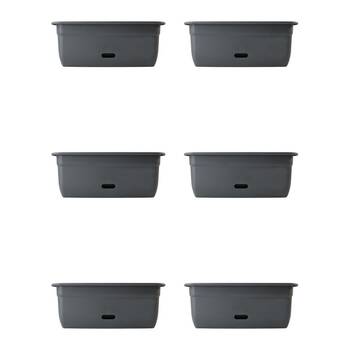 6PK Homeleisure WaterSaver Rectangle Pot Planter 45cm Charc Home Garden 