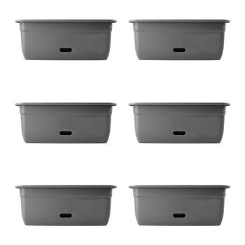 6PK Homeleisure WaterSaver Rectangle Pot Planter 45cm Dark Grey Home 