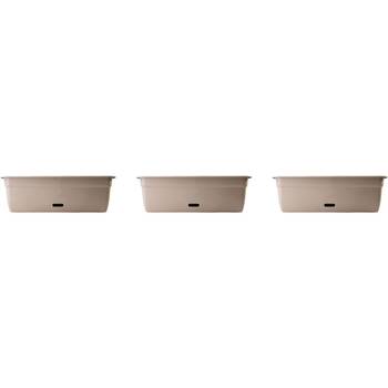 3PK Homeleisure WaterSaver Rectangle Pot Planter 75cm Taupe Home Garden 