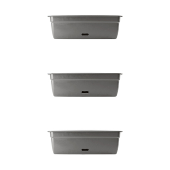 3PK Homeleisure WaterSaver Rectangle Pot Planter 75cm Dark Grey Home 