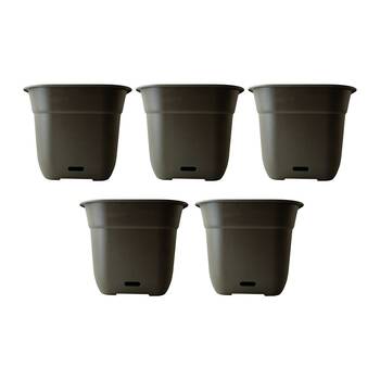 5PK Homeleisure WaterSaver Square Pot Planter 40cm Taupe Home Garden 