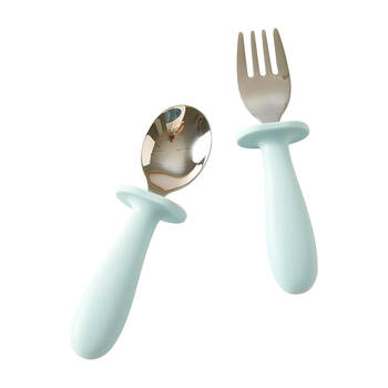 2pc Jiggle & Giggle Riley Cutlery Dishwasher-safe Blue