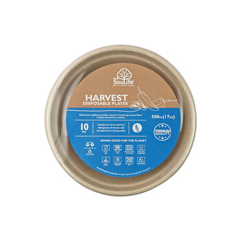 10pc Eco SouLife Disposable/Compostable Harvest 500ml Bowl/Plate