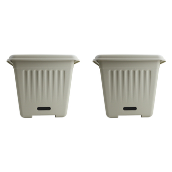 2PK Homeleisure WaterSaver Traditional Square Pot Planter 28cm Stone 