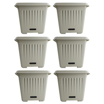6PK Homeleisure WaterSaver Traditional Square Pot Planter 28cm Stone 