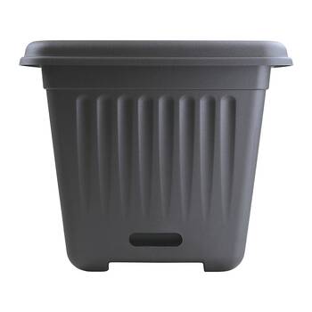 Homeleisure WaterSaver Traditional Square Pot Planter 39cm Charcoal