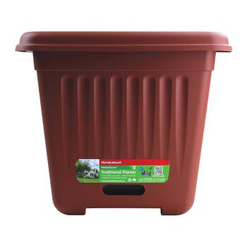 Homeleisure WaterSaver Traditional Square Pot Planter 39cm Manor Red