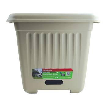 Homeleisure WaterSaver Traditional Square Pot Planter 39cm Stone 