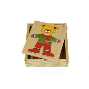 Kaper Kidz Dressing Bear Boy Wooden Blocks Children's Toy 18m+