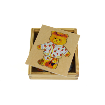 Kaper Kidz Dressing Bear Girl Wooden Blocks Children's Toy 18m+