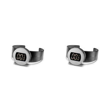 2PK CellarDine Wine Bottle Bracelet Digital Thermometer - Black