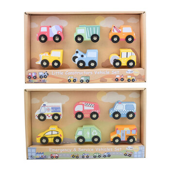 2pc Kaper Kidz Emergency Service and Little Constructors Vehicle Toy Set 18m+