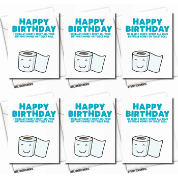 6PK Filthy Sentiments A5 Toliet Roll Stockpiling Card w/ Envelope