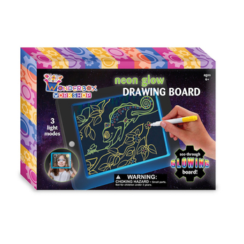 Wonderbox Workshop Neon Glow Kids/Childrens Art/Craft Drawing Board 3y+