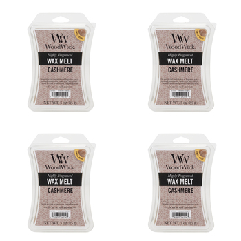 4PK WoodWick Cashmere Scented Wax Melt Fragrance Cube 9.7oz
