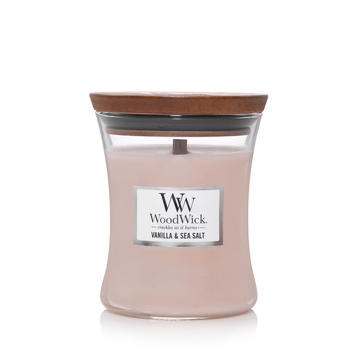 WoodWick Vanilla & Sea Salt Scented Crafted Candle Glass Jar Medium