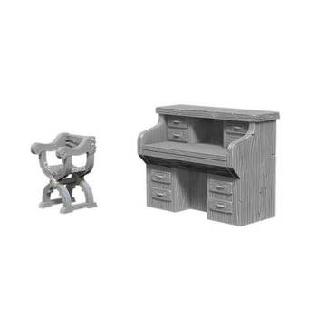 Wizkids Deep Cuts Unpainted Miniatures Desk & Chair