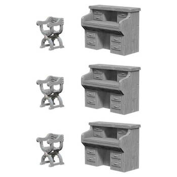 Wizkids Deep Cuts Unpainted Miniatures Desk & Chair